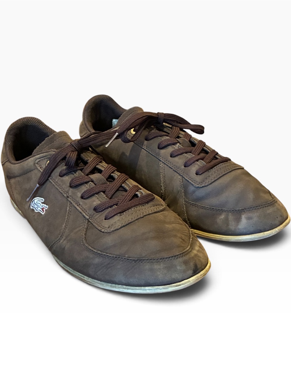 VTG Lacoste Passmore  brown soft leather sporty trainers sneakers. Sz 11